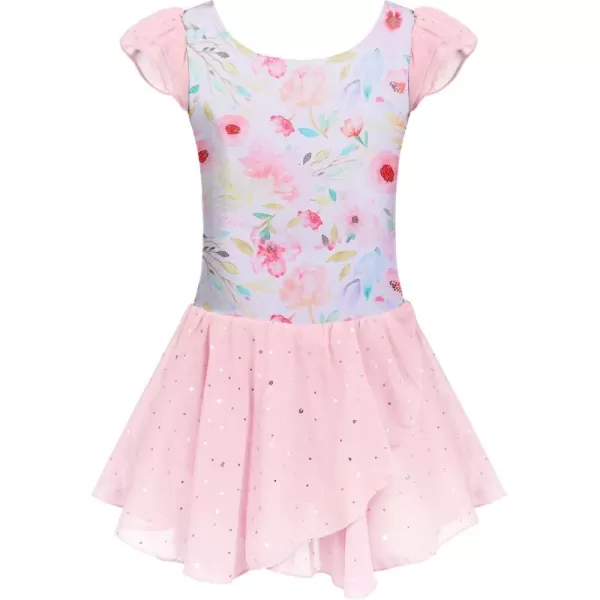 Arshiner Girls Ruffle Sleeve Ballet Dance Dress Tutu Skirted Leotard