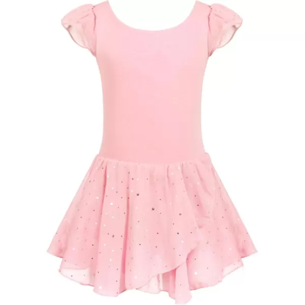 Arshiner Girls Ruffle Sleeve Ballet Dance Dress Tutu Skirted Leotard