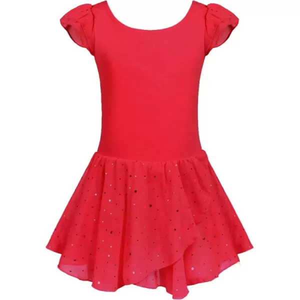 Arshiner Girls Ruffle Sleeve Ballet Dance Dress Tutu Skirted Leotard