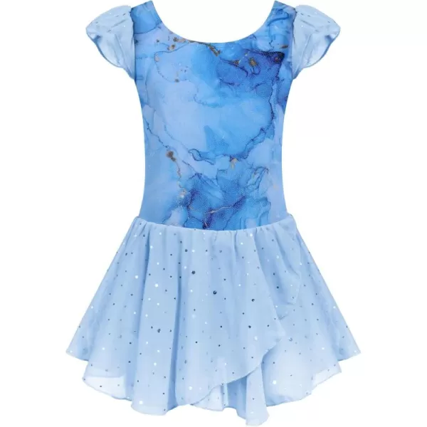 Arshiner Girls Ruffle Sleeve Ballet Dance Dress Tutu Skirted Leotard