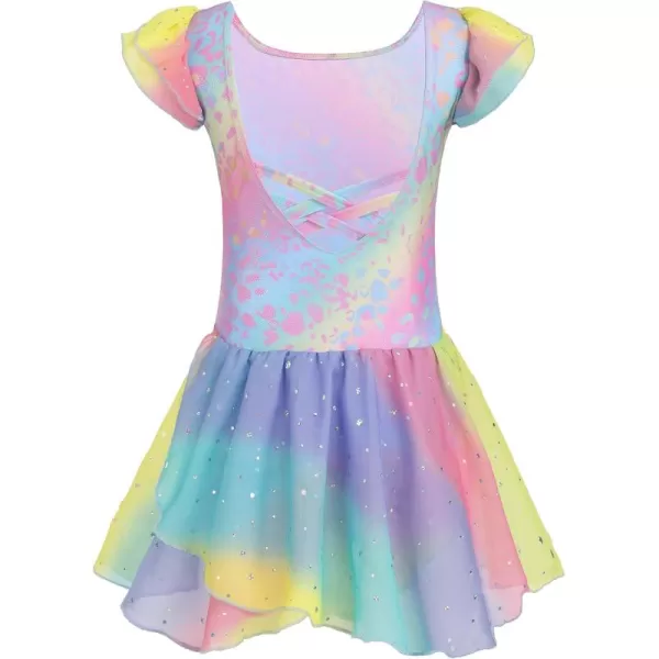 Arshiner Girls Ruffle Sleeve Ballet Dance Dress Tutu Skirted Leotard