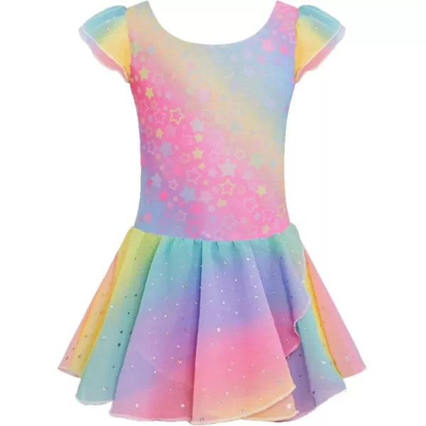 Arshiner Girls Ruffle Sleeve Ballet Dance Dress Tutu Skirted Leotard