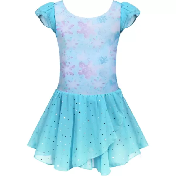 Arshiner Girls Ruffle Sleeve Ballet Dance Dress Tutu Skirted Leotard