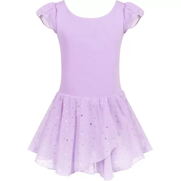 Arshiner Girls Ruffle Sleeve Ballet Dance Dress Tutu Skirted Leotard