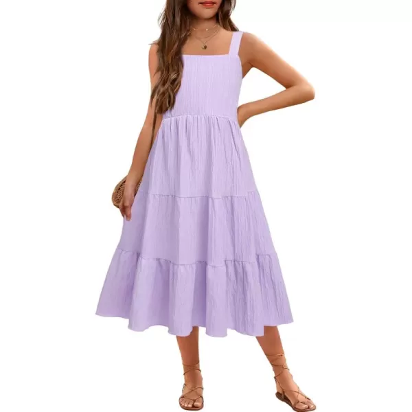 Arshiner Girl's Sundresses Summer Boho Strap Tiered Cami Maxi Dresses with Pockets