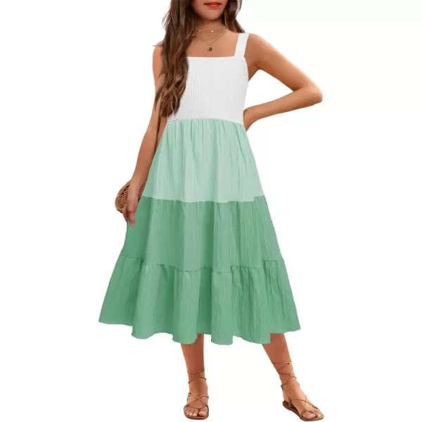Arshiner Girl's Sundresses Summer Boho Strap Tiered Cami Maxi Dresses with Pockets