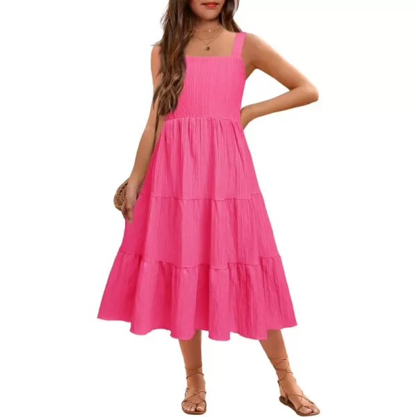 Arshiner Girl's Sundresses Summer Boho Strap Tiered Cami Maxi Dresses with Pockets