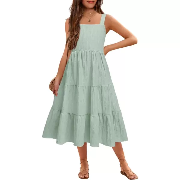 Arshiner Girl's Sundresses Summer Boho Strap Tiered Cami Maxi Dresses with Pockets
