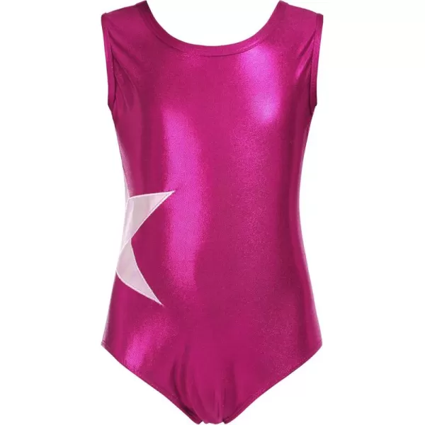 Arshiner Kid Girls Sleeveless Gymnastics Leotards Shiny Sparkle Stars One Piece Ballet Dance Outfit