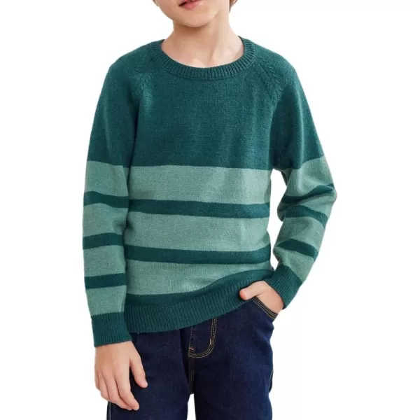 Arshiner Kids Boys Pullover Crewneck Sweater Long Sleeve Knit Stripe Casual Sweater for 5-13Years