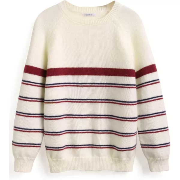 Arshiner Kids Boys Pullover Crewneck Sweater Long Sleeve Knit Stripe Casual Sweater for 5-13Years