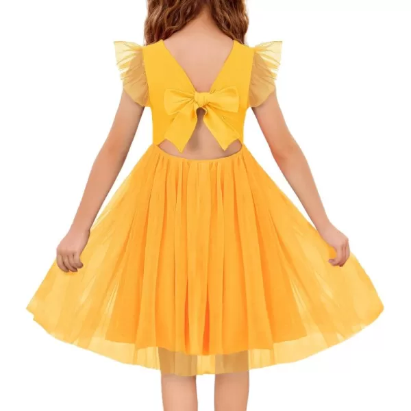 Arshiner Toddler Tutu Dress Little Girls Summer Tulle Backless Party Birthday Cotton Dresses 2-6Y