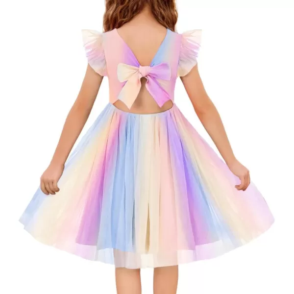 Arshiner Toddler Tutu Dress Little Girls Summer Tulle Backless Party Birthday Cotton Dresses 2-6Y