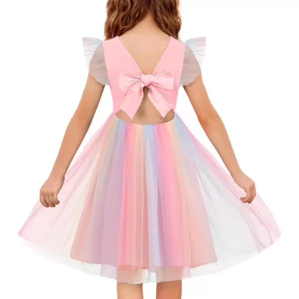 Arshiner Toddler Tutu Dress Little Girls Summer Tulle Backless Party Birthday Cotton Dresses 2-6Y