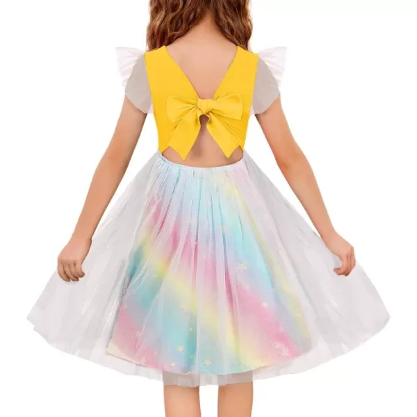 Arshiner Toddler Tutu Dress Little Girls Summer Tulle Backless Party Birthday Cotton Dresses 2-6Y