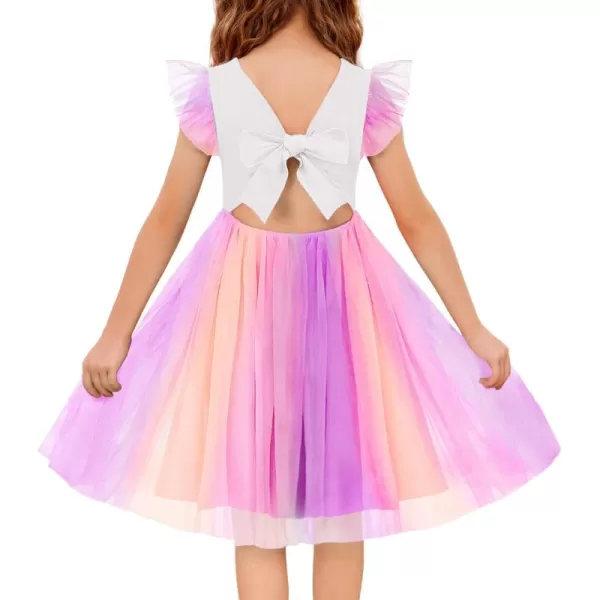 Arshiner Toddler Tutu Dress Little Girls Summer Tulle Backless Party Birthday Cotton Dresses 2-6Y