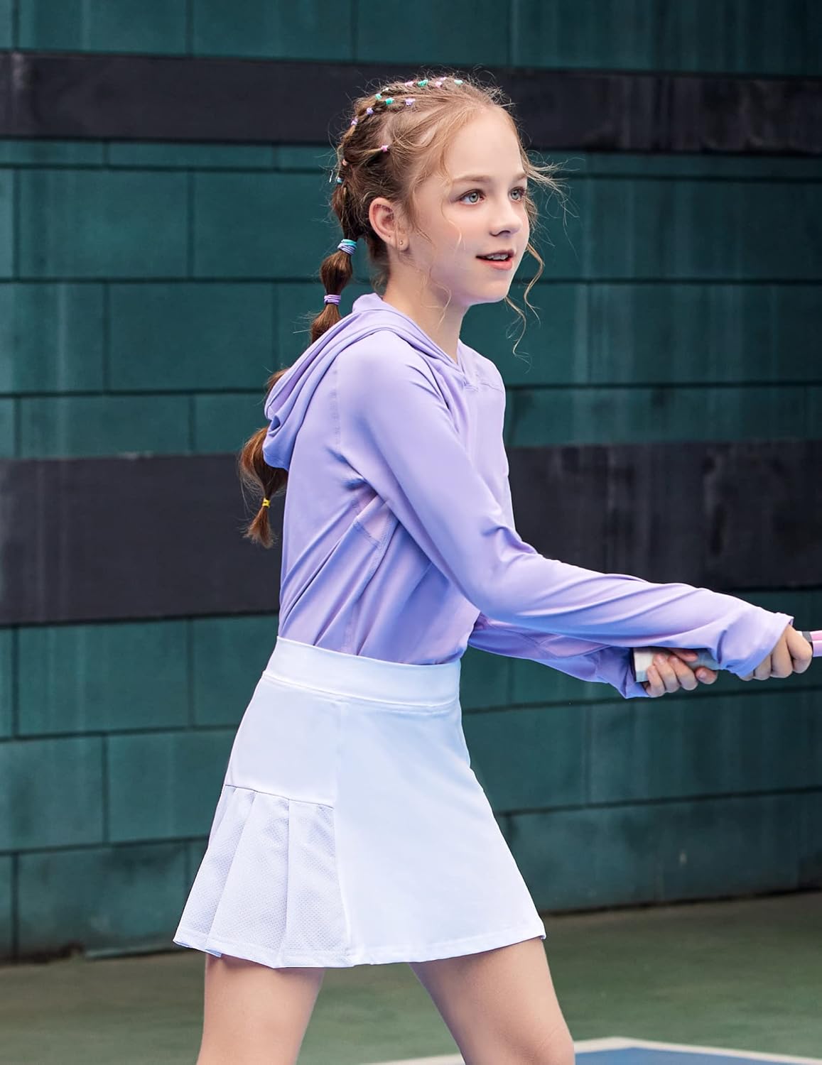 Arshiner Girl's Sport Skirts with Shorts Athletic Pleated Skort Colorful Performance Skorts