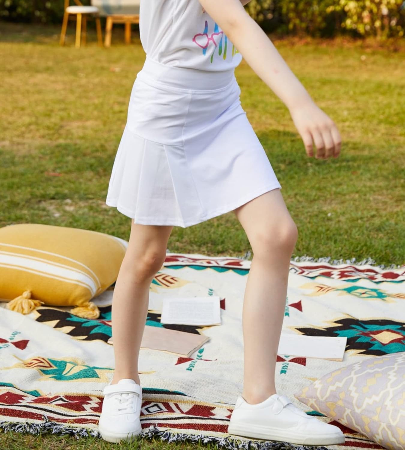 Arshiner Girl's Sport Skirts with Shorts Athletic Pleated Skort Colorful Performance Skorts