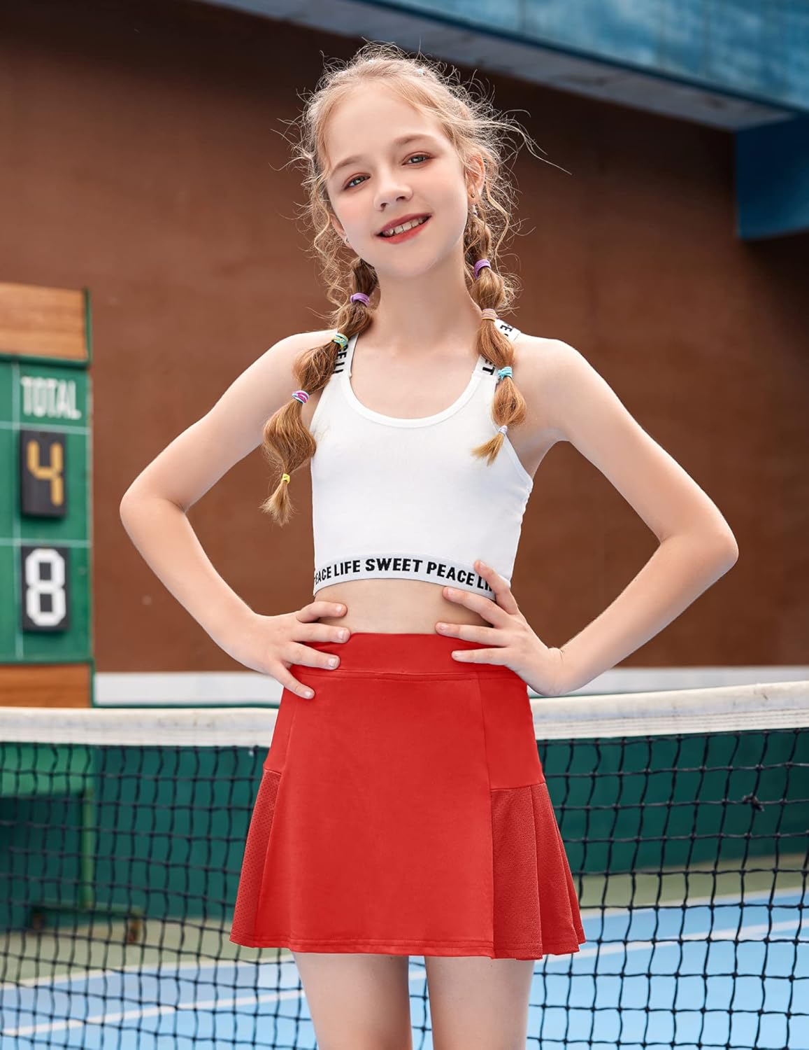 Arshiner Girl's Sport Skirts with Shorts Athletic Pleated Skort Colorful Performance Skorts