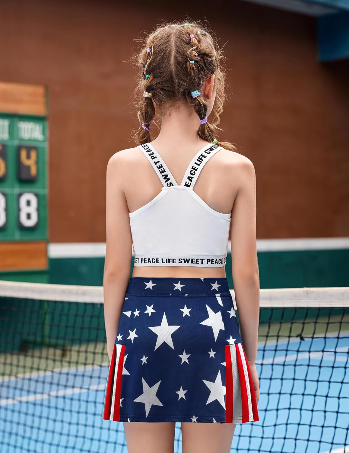 Arshiner Girl's Sport Skirts with Shorts Athletic Pleated Skort Colorful Performance Skorts