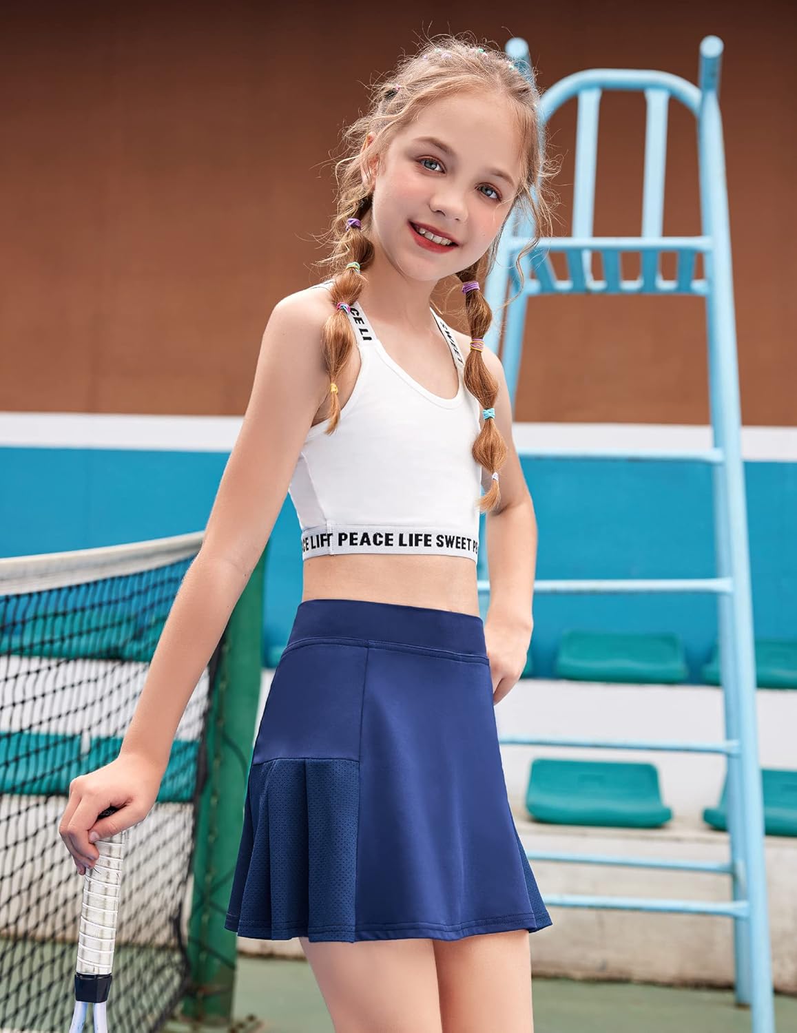 Arshiner Girl's Sport Skirts with Shorts Athletic Pleated Skort Colorful Performance Skorts