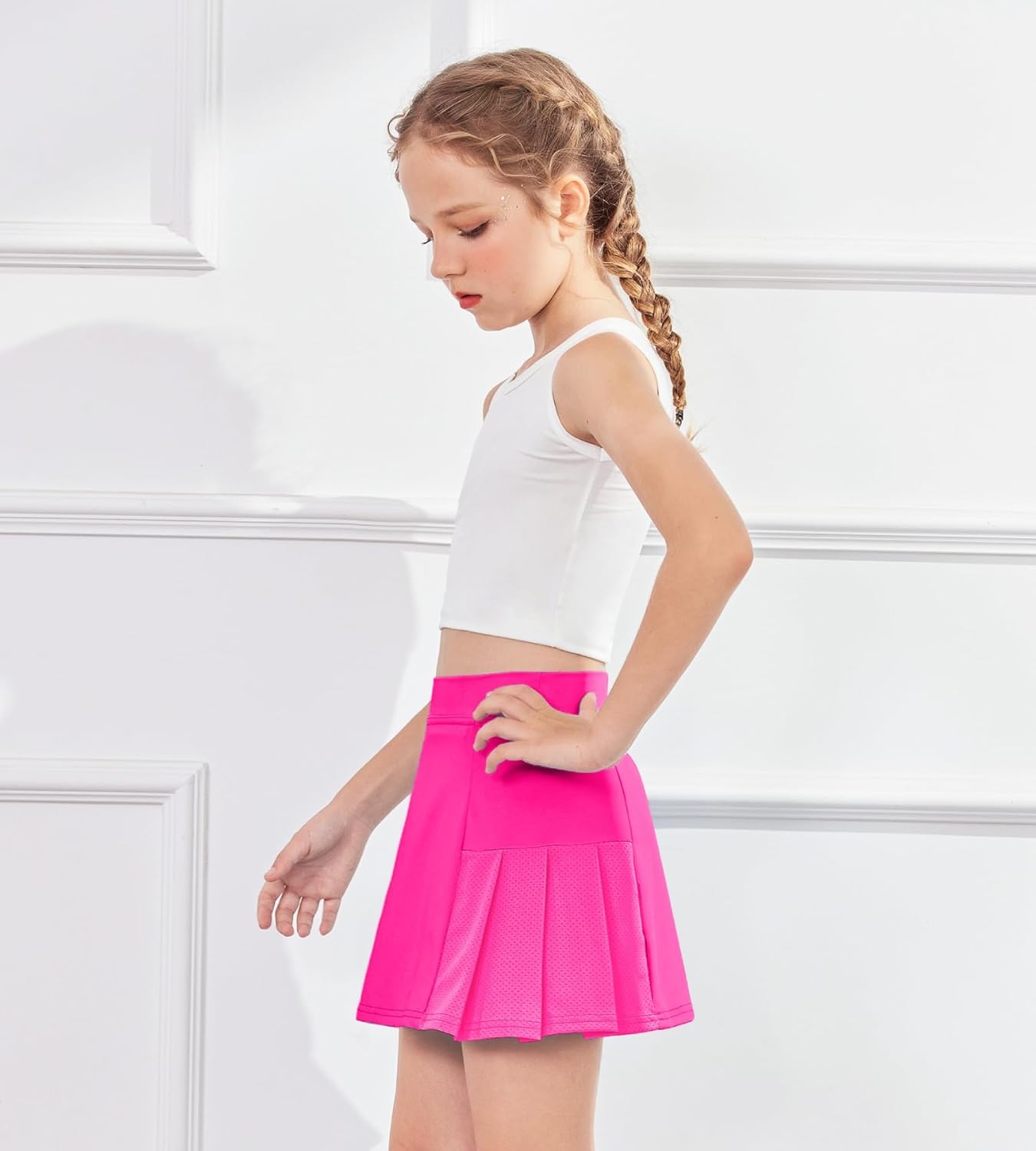 Arshiner Girl's Sport Skirts with Shorts Athletic Pleated Skort Colorful Performance Skorts