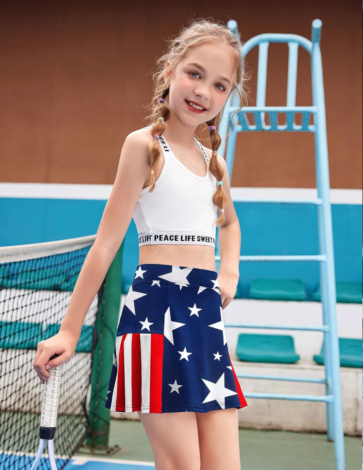 Arshiner Girl's Sport Skirts with Shorts Athletic Pleated Skort Colorful Performance Skorts