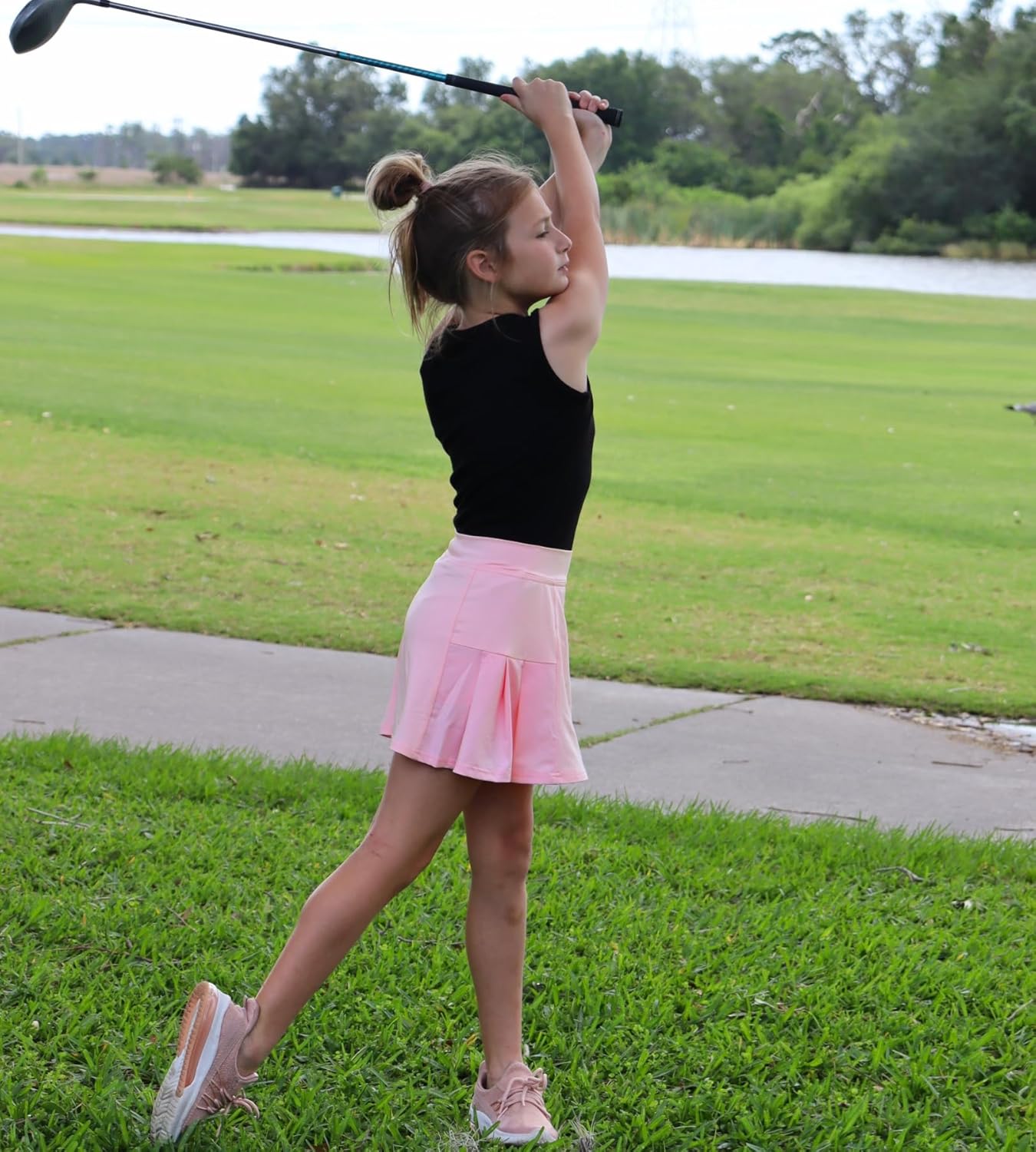 Arshiner Girl's Sport Skirts with Shorts Athletic Pleated Skort Colorful Performance Skorts