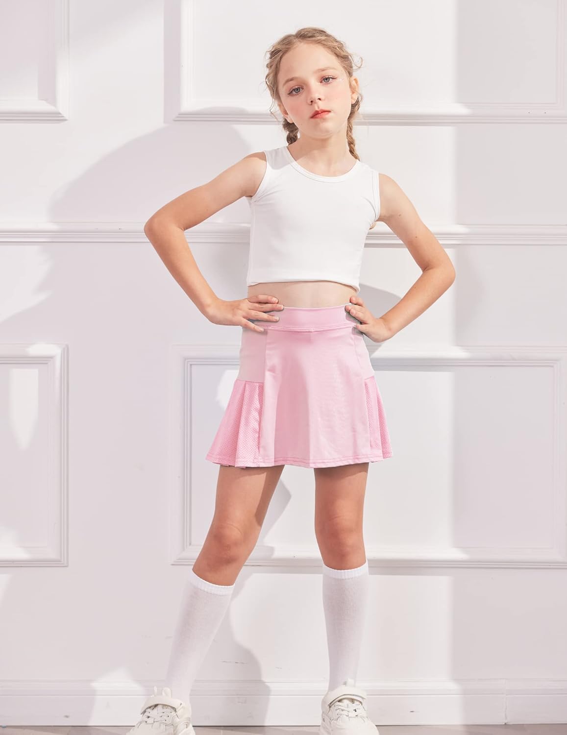 Arshiner Girl's Sport Skirts with Shorts Athletic Pleated Skort Colorful Performance Skorts