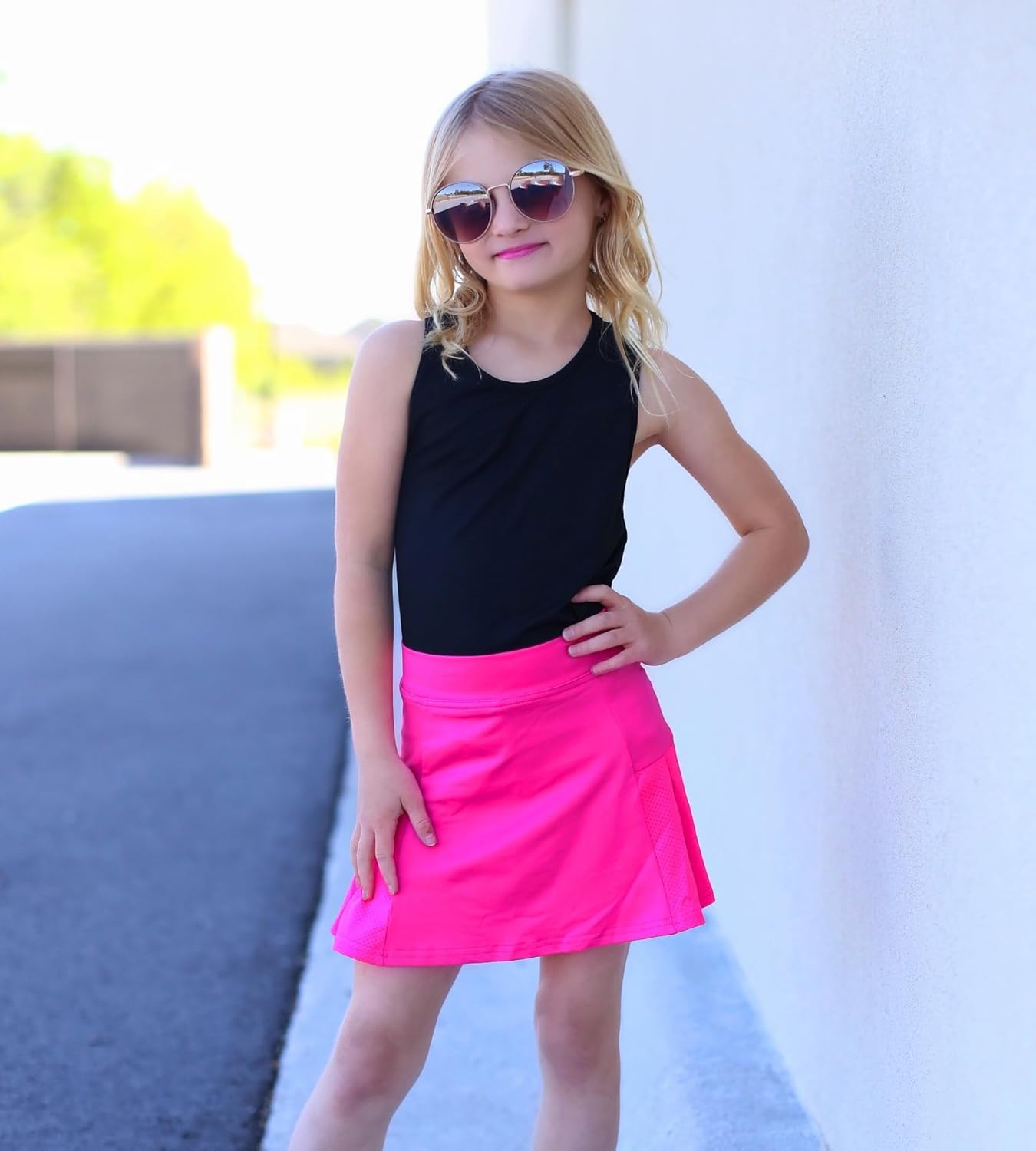 Arshiner Girl's Sport Skirts with Shorts Athletic Pleated Skort Colorful Performance Skorts