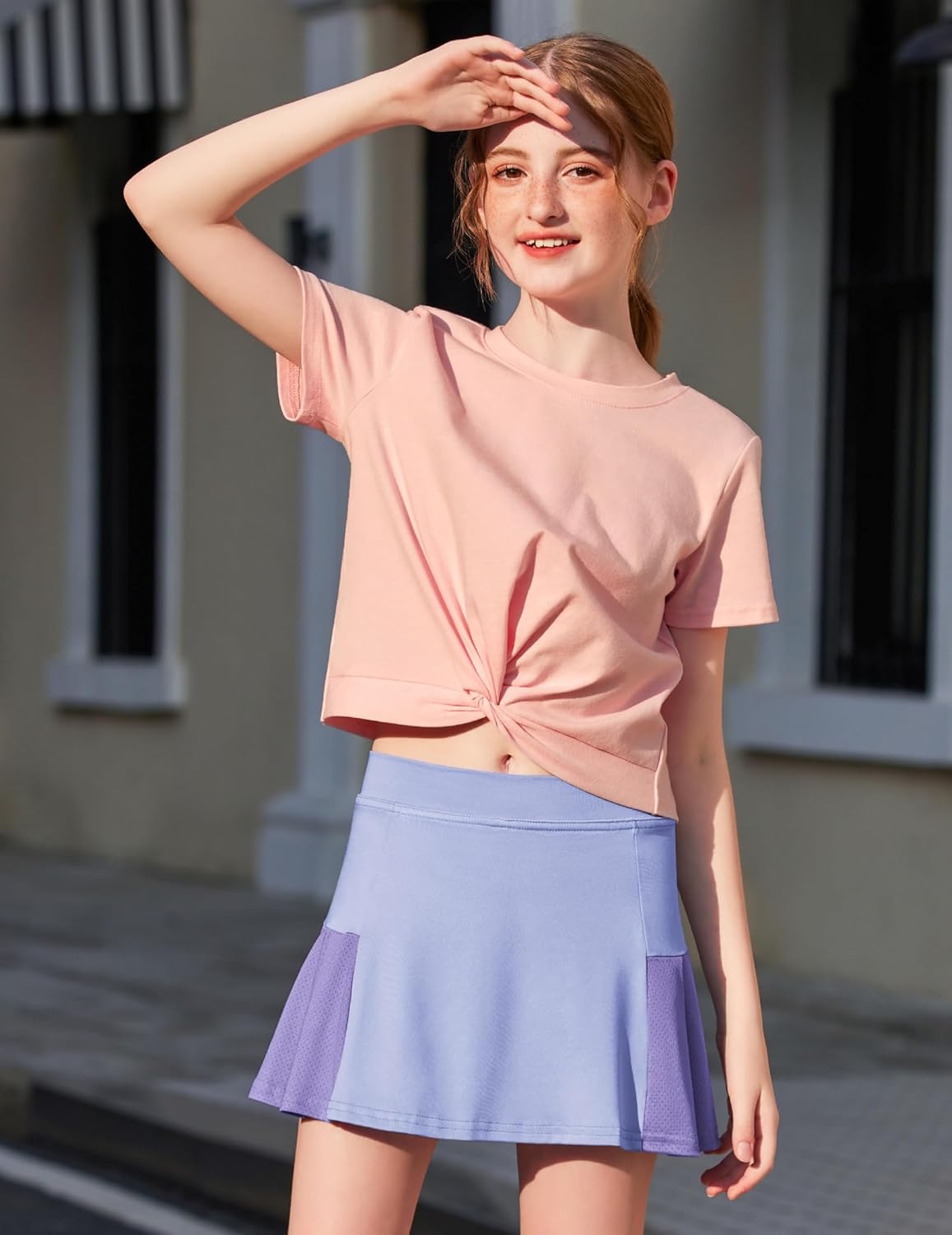 Arshiner Girl's Sport Skirts with Shorts Athletic Pleated Skort Colorful Performance Skorts