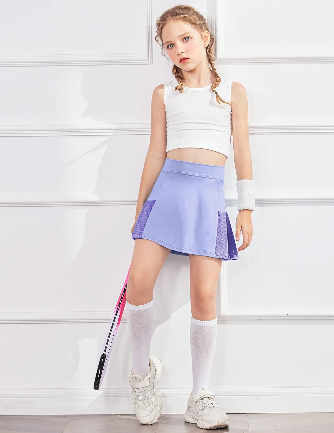 Arshiner Girl's Sport Skirts with Shorts Athletic Pleated Skort Colorful Performance Skorts