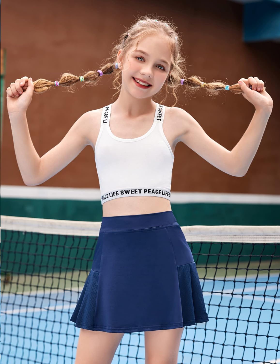 Arshiner Girl's Sport Skirts with Shorts Athletic Pleated Skort Colorful Performance Skorts