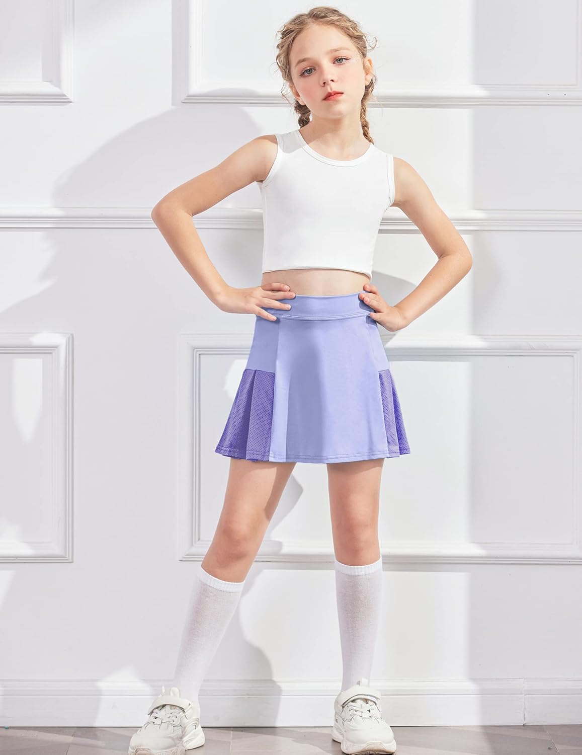 Arshiner Girl's Sport Skirts with Shorts Athletic Pleated Skort Colorful Performance Skorts