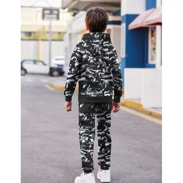 Arshiner 2 Piece Outfit Boys Pullover Hoodies Sweatshirt Suit For Kids Tracksuit Set