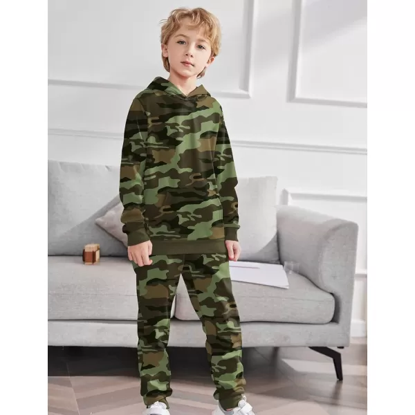 Arshiner 2 Piece Outfit Boys Pullover Hoodies Sweatshirt Suit For Kids Tracksuit Set