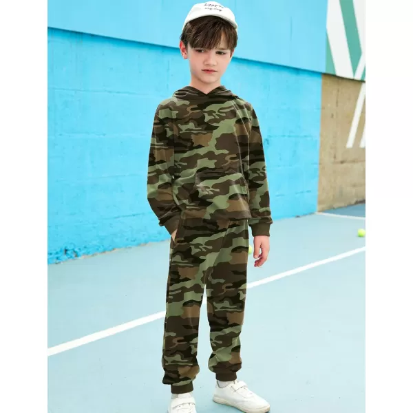 Arshiner 2 Piece Outfit Boys Pullover Hoodies Sweatshirt Suit For Kids Tracksuit Set