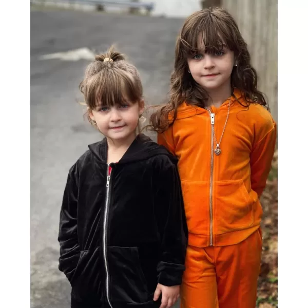 Arshiner 2 Piece Outfits for Girls Velour Tracksuit Hoodie and Jogger Set Sweatsuit Athletic Clothes Sets
