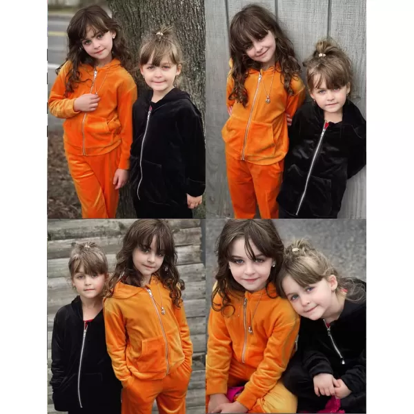 Arshiner 2 Piece Outfits for Girls Velour Tracksuit Hoodie and Jogger Set Sweatsuit Athletic Clothes Sets
