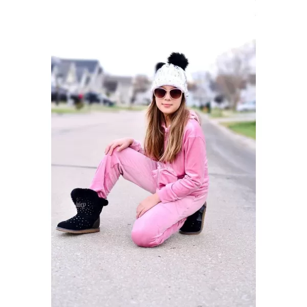 Arshiner 2 Piece Outfits for Girls Velour Tracksuit Hoodie and Jogger Set Sweatsuit Athletic Clothes Sets