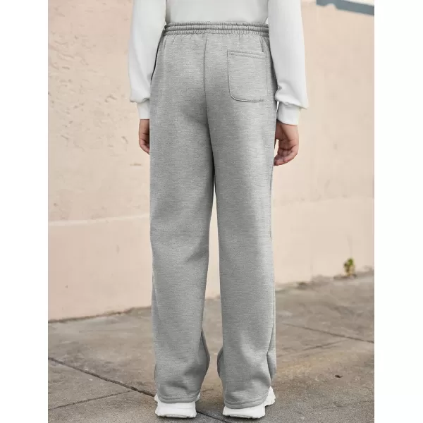 Arshiner Boys Casual Pants Fleece Sweatpants Lightweight Open Bottom Lounge Pants Drawstring Jogger Pants with Pockets