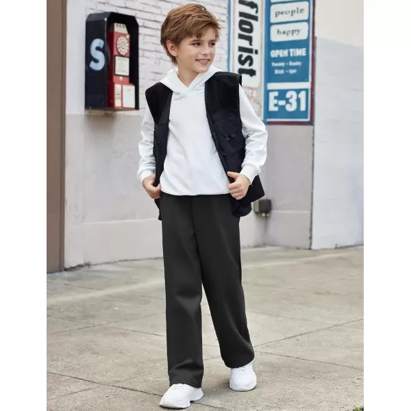 Arshiner Boys Casual Pants Fleece Sweatpants Lightweight Open Bottom Lounge Pants Drawstring Jogger Pants with Pockets
