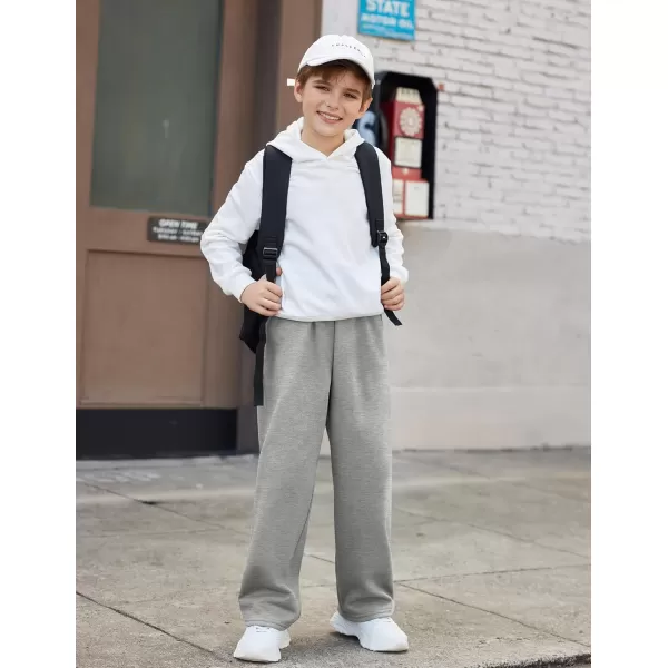 Arshiner Boys Casual Pants Fleece Sweatpants Lightweight Open Bottom Lounge Pants Drawstring Jogger Pants with Pockets