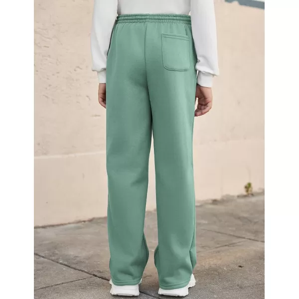 Arshiner Boys Casual Pants Fleece Sweatpants Lightweight Open Bottom Lounge Pants Drawstring Jogger Pants with Pockets