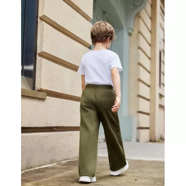 Arshiner Boys Casual Pants Fleece Sweatpants Lightweight Open Bottom Lounge Pants Drawstring Jogger Pants with Pockets