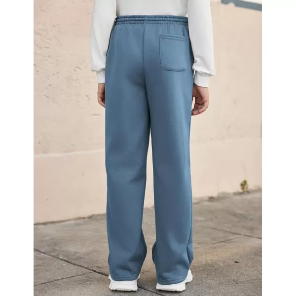 Arshiner Boys Casual Pants Fleece Sweatpants Lightweight Open Bottom Lounge Pants Drawstring Jogger Pants with Pockets