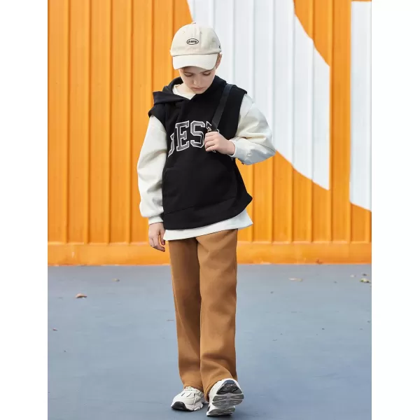Arshiner Boys Casual Pants Fleece Sweatpants Lightweight Open Bottom Lounge Pants Drawstring Jogger Pants with Pockets