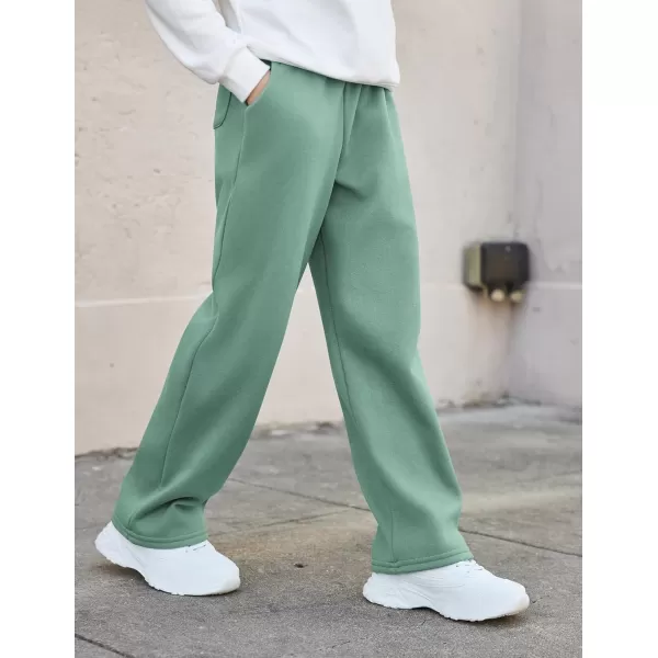 Arshiner Boys Casual Pants Fleece Sweatpants Lightweight Open Bottom Lounge Pants Drawstring Jogger Pants with Pockets