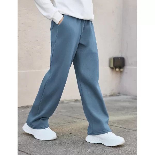 Arshiner Boys Casual Pants Fleece Sweatpants Lightweight Open Bottom Lounge Pants Drawstring Jogger Pants with Pockets