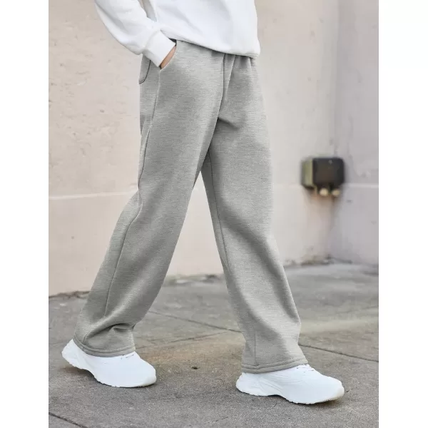 Arshiner Boys Casual Pants Fleece Sweatpants Lightweight Open Bottom Lounge Pants Drawstring Jogger Pants with Pockets